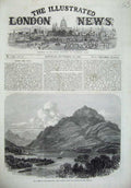 Old Antique Print 1869 Queen Scotland Loch Lomand Inch Tavanagh Mountain 19th