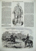 Old Antique Print Statue Earl Derby 1869 Men Bengal Cavalry Kurtur Horse 19th