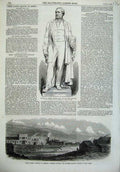 Old Antique Print Statue Joseph Mayer 1869 Union Pacific Railway America 19th