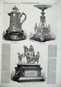 Old Antique Print 1869 Stamford Races Clifden Cup Goodwood Chesterfield 19th