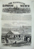 Old Antique Print 1869 Agricultural Meeting Lincoln Judging Foxhounds Art 19th