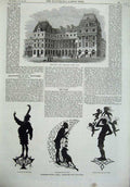 Old Antique Print Baths Pump-Room Hotel Bath 1869 Midsummer Silhouettes 19th