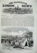 Original Old Antique Print 1869 Review Windsor Camp Great Park Army Siers Tents