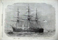 Old Antique Print 1869 Monarch Ship Peabody Portsmouth Harbour Spithead 19th