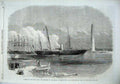 Old Antique Print 1869 Suez Canal Empress French Ship Aigle Port Said Art 19th