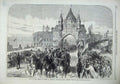 Original Old Antique Print Prince Wales Chester 1869 City Road Horses Siers Art