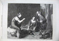 Old Antique Print Fine Art 1869 Children Playing Games Fruit Basket Dogs 19th