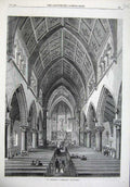Old Antique Print 1869 Interior St Andrew'S Cathedral Inverness Scotland 19th