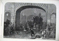 Original Old Antique Print 1869 Fine Art Fire Brigade Horses Men Emergency 19th