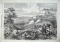 Original Old Antique Print 1869 Families Gathering Bilberries Country Mountains