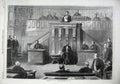 Original Old Antique Print 1869 Fine Art Opening French Senate Men Speakers