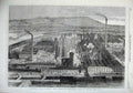 Original Old Antique Print 1869 Clayton Shuttleworths Works Show Yard Lincoln