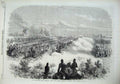 Old Antique Print 1869 Wimbledon Rifle Meeting Sham Fight Hussars Lancers 19th