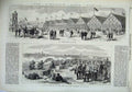 Original Old Antique Print 1869 Wimbledon Rifle Meeting Pavilion Siers Army Art