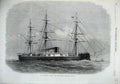 Original Old Antique Print 1869 Iron Clad Fleet Turret Ship Monarch Victorian