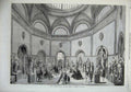 Original Old Antique Print 1869 Interior Central Hall Royal Academy People 19th
