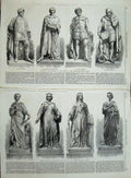 Original Old Antique Print 1869 Statue Walworth Alwyne Mayor Farringdon-Street