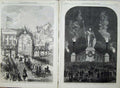 Original Old Antique Print 1869 Crown Prince Copenhagen Denmark Wedding Statue
