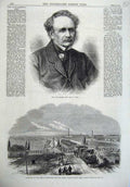 Old Antique Print General Grey 1870 Duke Edinburgh Parell Indian Railway 19th