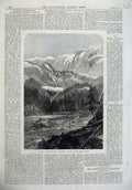Old Antique Print Pacific Railway America 1870 Valley Sierra Nevada Art 19th