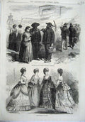 Old Antique Print Paris Fashion 1870 Workmen Creuzot Ironworks Burgundy 19th