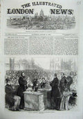 Old Antique Print 1870 National Education Deputation Prime Minister Art 19th