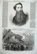 Old Antique Print Vicat Cole 1870 Nomination Southwark Election Fine Art 19th