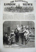 Original Old Antique Print 1870 Holy Water Font Entrance St Peter'S Church Rome