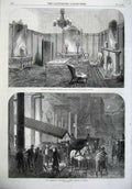 Old Antique Print 1870 Prince Wales Boudoir Gladstone Ministerial Dinner 19th