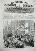 Original Old Antique Print 1870 Consecration Suffragan Bishop Nottingham Church