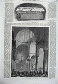 Original Old Antique Print Roman Sarcophagus Westminster 1870 Liverpool Church