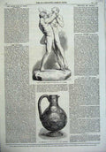 Old Antique Print Jug Kings Regiment 1870 Academy Prize Sculpture Brock 19th