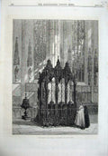 Original Old Antique Print 1870 Fine Art Shrine St Sebald Nuremberg Samuel Read