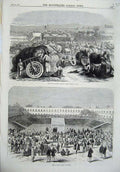Old Antique Print Khangaon Cotton Market India 1870 Alipore Gaol Calcutta 19th