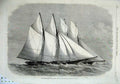Old Antique Print 1870 International Yacht Race Sappho Cambria Isle Wight 19th