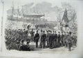 Old Antique Print 1870 King Holland Foundation Amsterdam Ship Canal Docks 19th