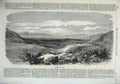 Original Old Antique Print 1870 Fine Art Plains Marathon Mountains Man Goats