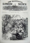Old Antique Print 1870 Universities Boat Race Oxford Cambridge People Art 19th