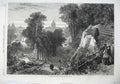 Original Old Antique Print Fine Art 1870 Borghese Villa Gardens St Peter'S Rome