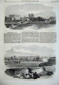 Old Antique Print Fort Church Barracks Calcutta 1870 Plassey Gate Cannon 19th