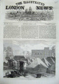 Old Antique Print 1870 Government House Fort Dalhousie Barracks Calcutta 19th
