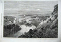 Old Antique Print 1870 Junction Three Tributaries Missouri River Mountain 19th