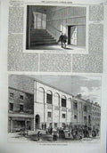 Old Antique Print Jospeh Roman Catholic Church Liverpool 1870 Fatal Crush 19th