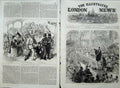 Original Old Antique Print 1870 Ta Review Brighton Service Pavilion War Army