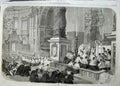 Antique Old Print 1870 Christmas Service St Peter'S Church Cathedral Rome 19th
