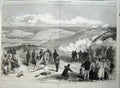 Old Antique Print 1870 Fine Art Easter Ta Review Battle Field Cannon War 19th