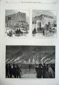 Old Antique Print Tomb Thorwaldsen Copenhagen 1870 France Bismarck Marly 19th