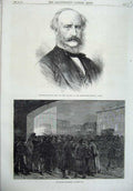 Original Old Antique Print Hogg Board Works 1870 Telegrams Marseilles Fine Art