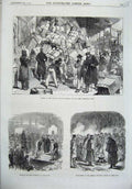 Old Antique Print Cologne Railway Station 1870 Funeral Versailles German 19th