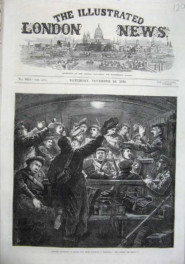 Old Antique Print 1870 Fine Art German Recruits Cologne Mayence War Army 19th